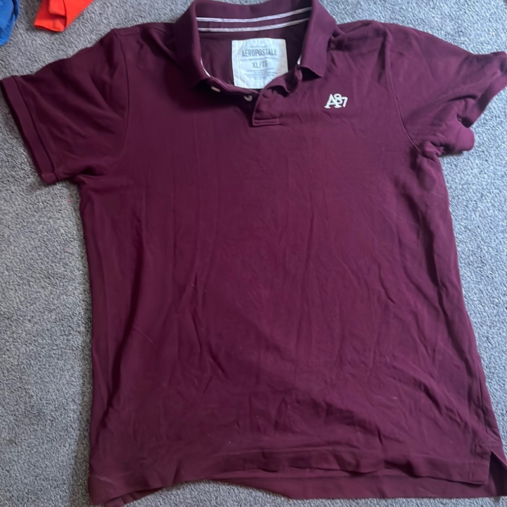 Aeropostale maroon polo t-shirt